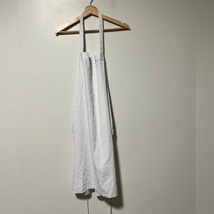 AmeriPride White Cotton Bib Apron - Adjustable Straps, Durable, Unisex